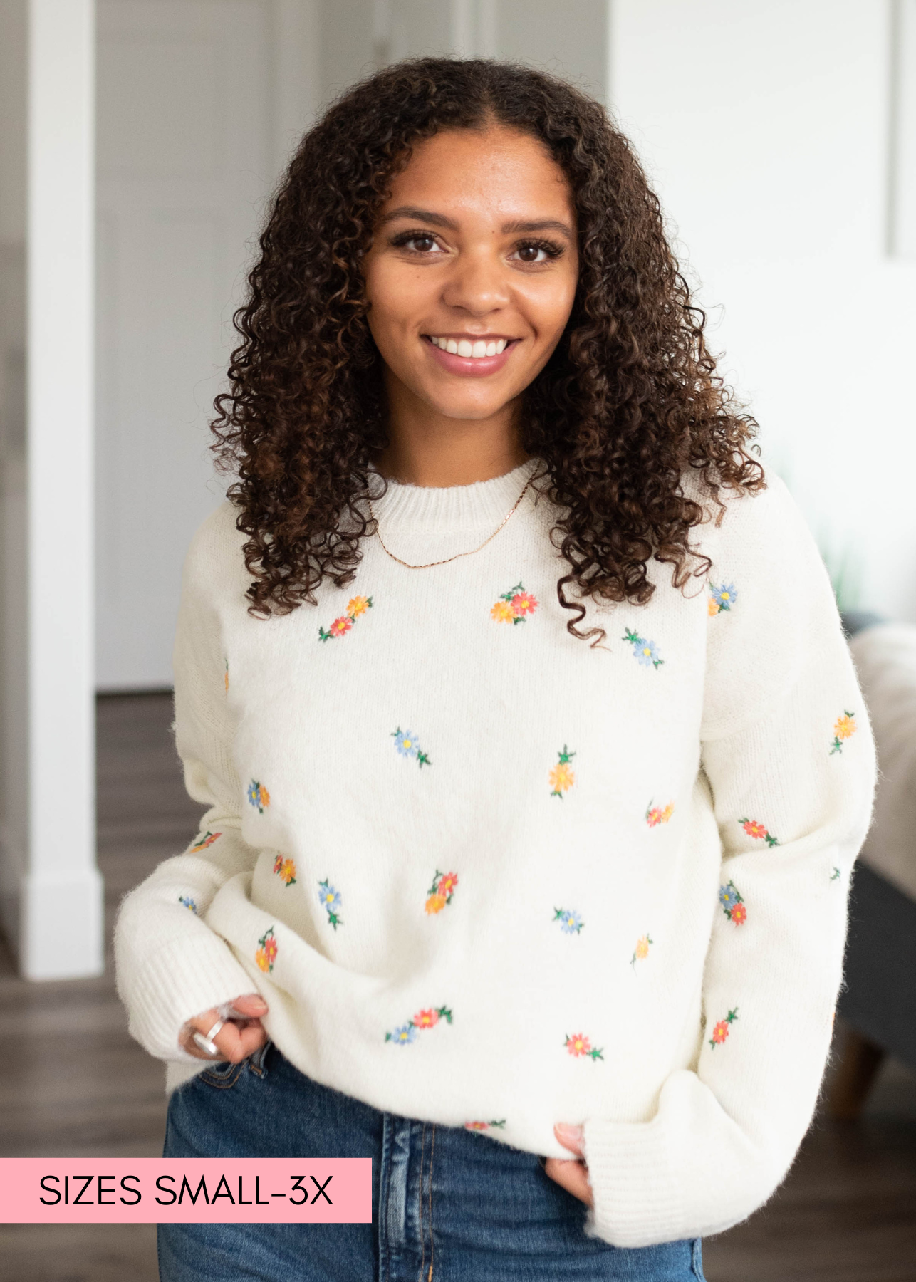 White embroidered clearance jumper