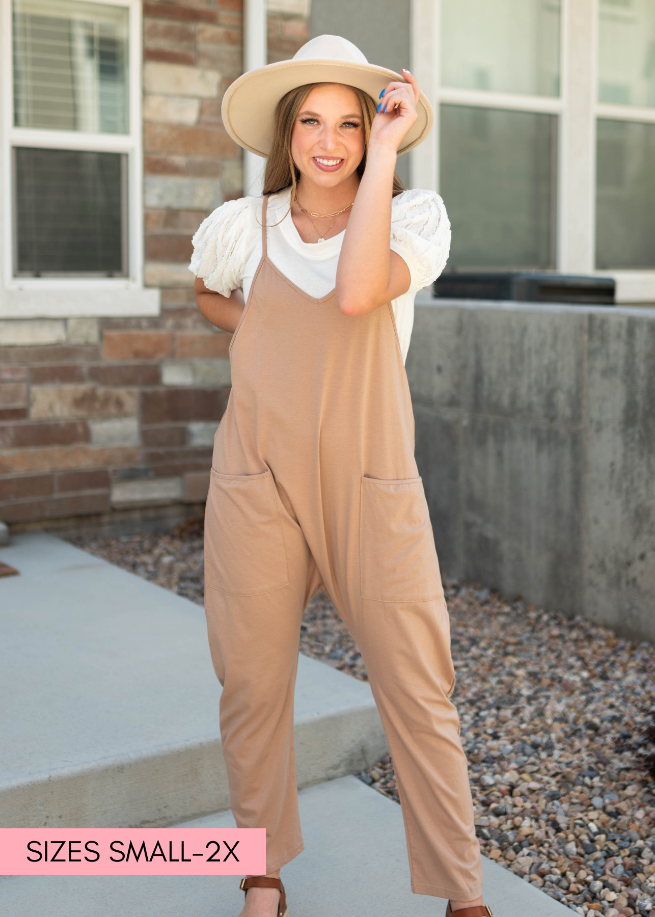 Virginia Taupe Jumpsuit Charmo – My Sister's Closet