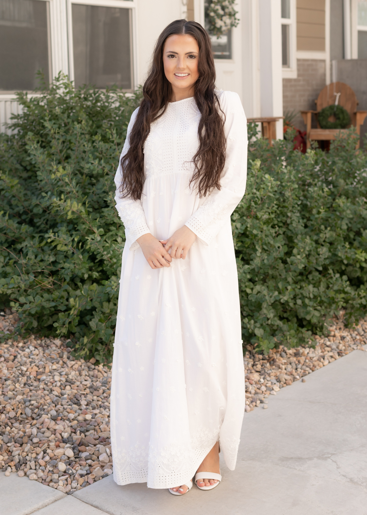 White flowy hotsell floral dress