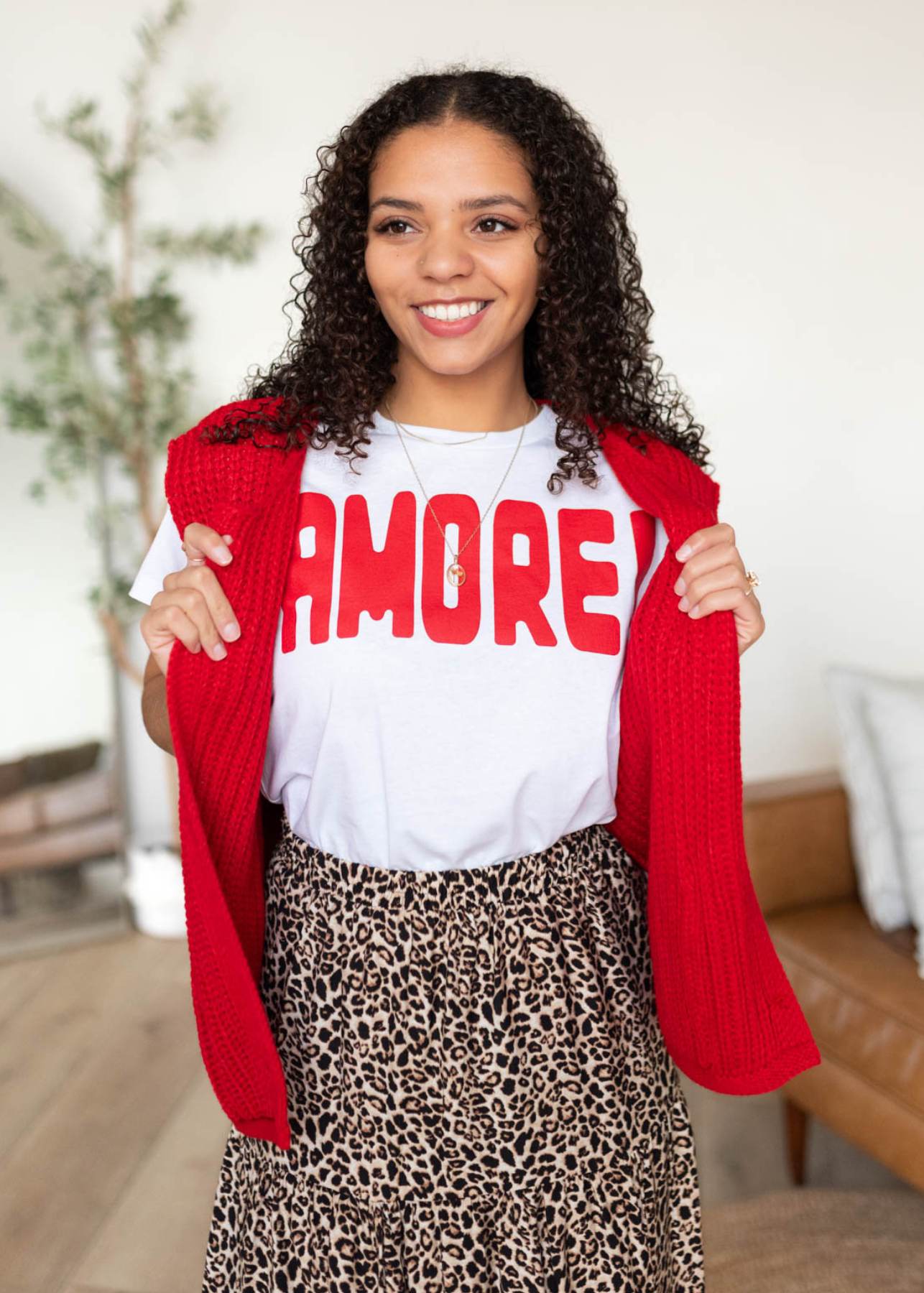 Red knit sweater vest