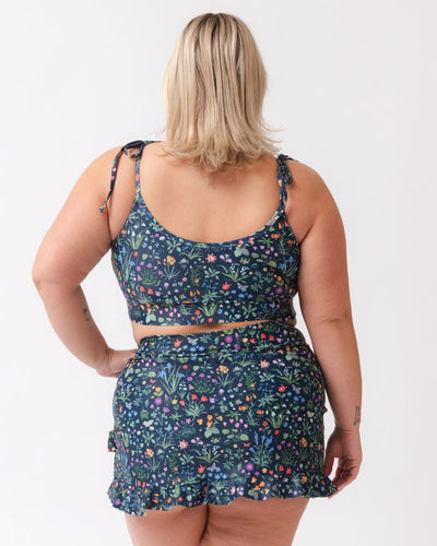 Forage Floral Shoulder-Tie Crop Top