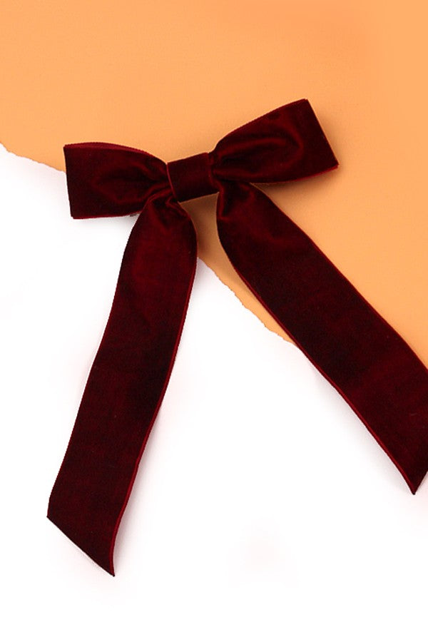 Narissa Burgundy Velvet Bow