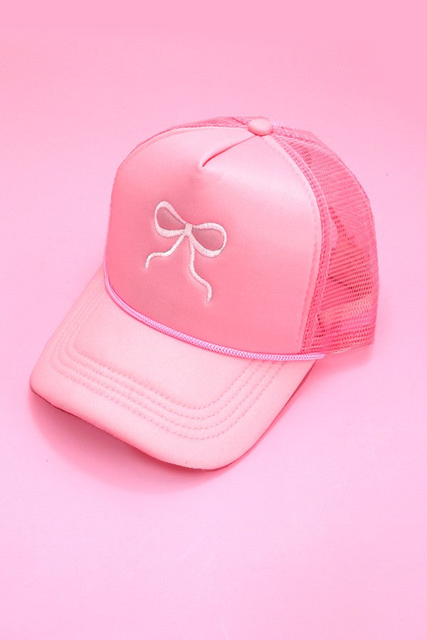 Whitley Pink Embroidered Bow Hat