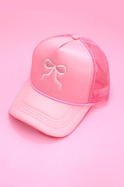 Whitley Pink Embroidered Bow Hat