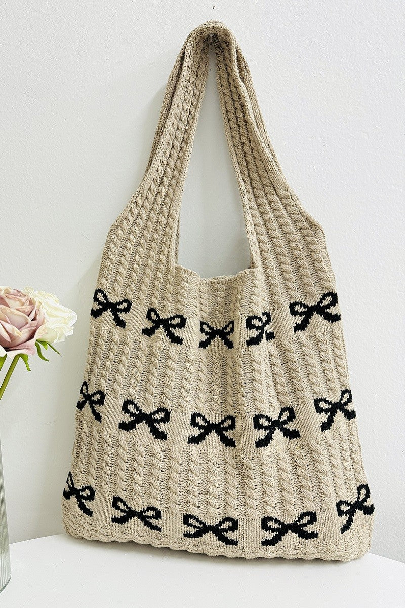 Black Bow Crochet Bag