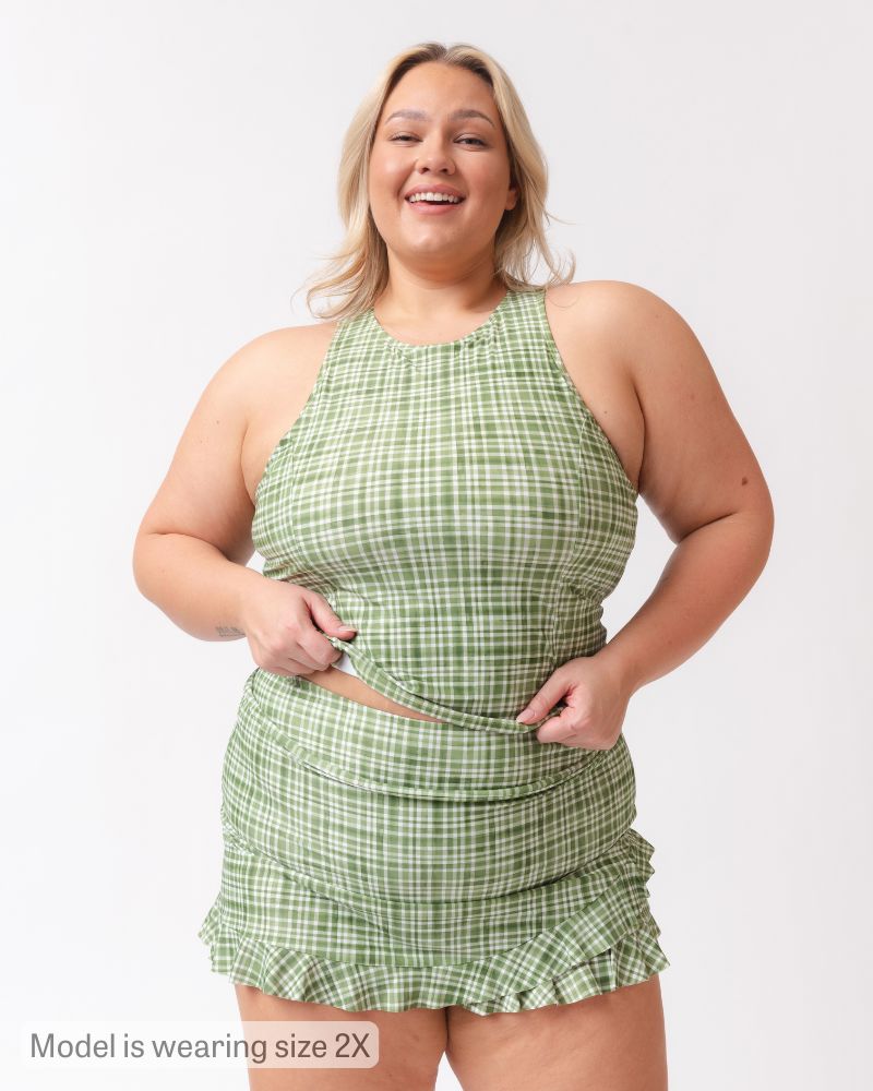 Fern Gingham Ruffle Skirt w/ Bottoms