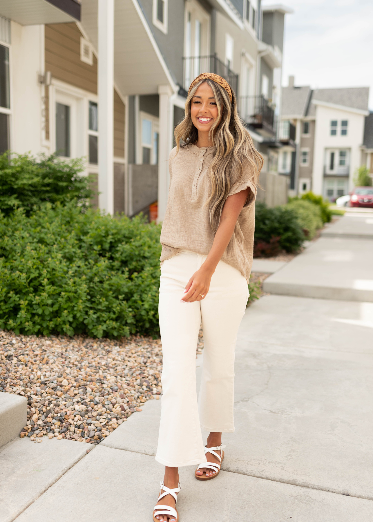 Tan short sleeve top