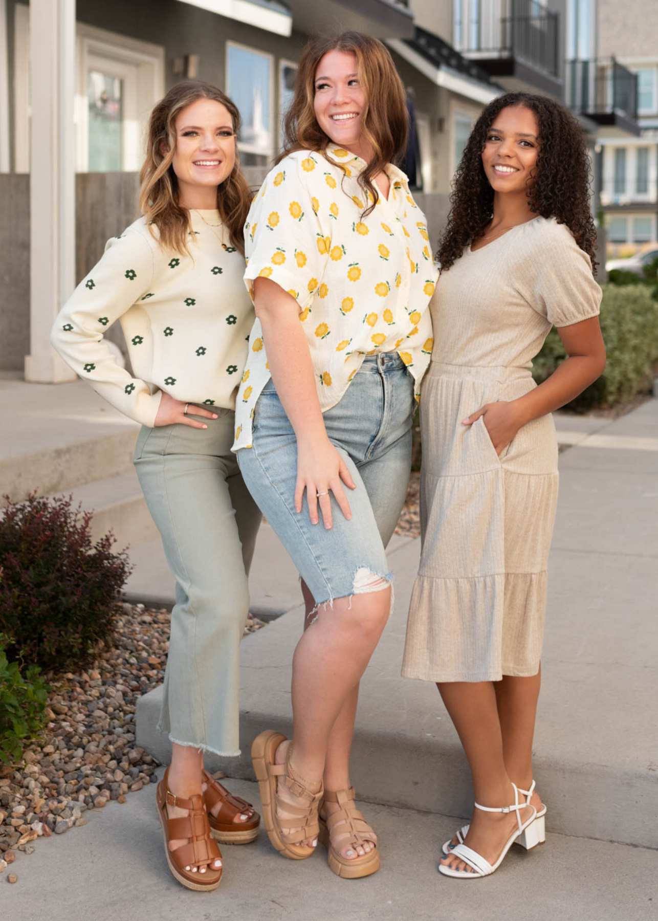 Molly Cream Green Floral Sweater