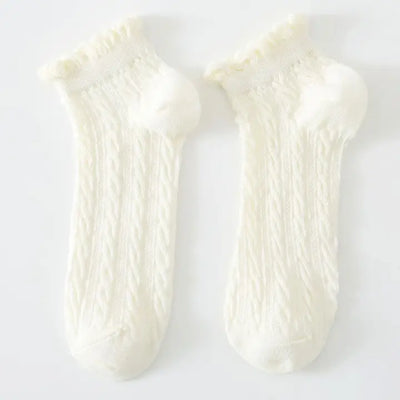 Cream textured socks