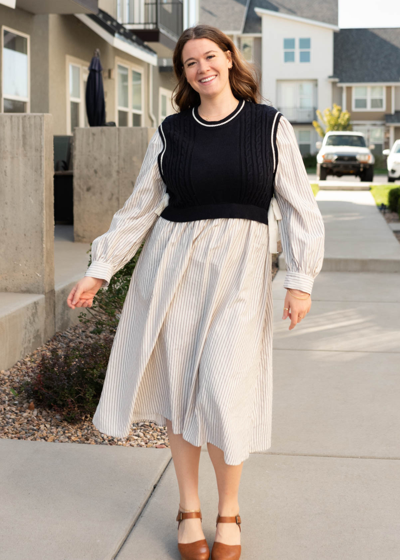 Plus size navy knit sweater dress