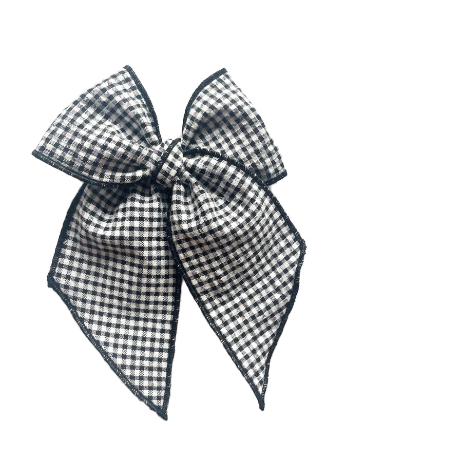 Elle Black Gingham Bow – My Sister's Closet