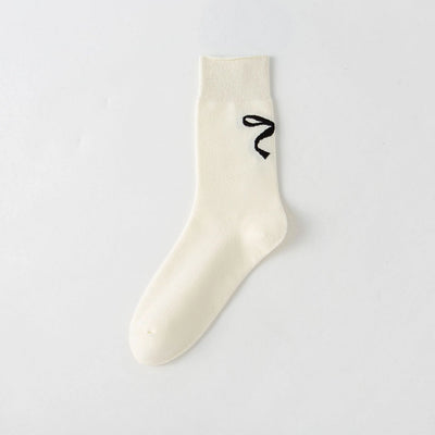 White bow socks