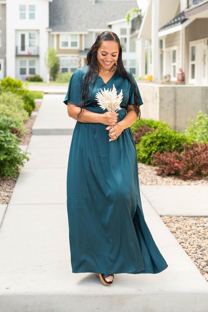 Alissa Deep Teal Dress Tea N Rose Maxi – My Sister's Closet