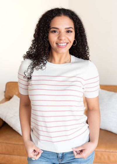 Pink stripe top