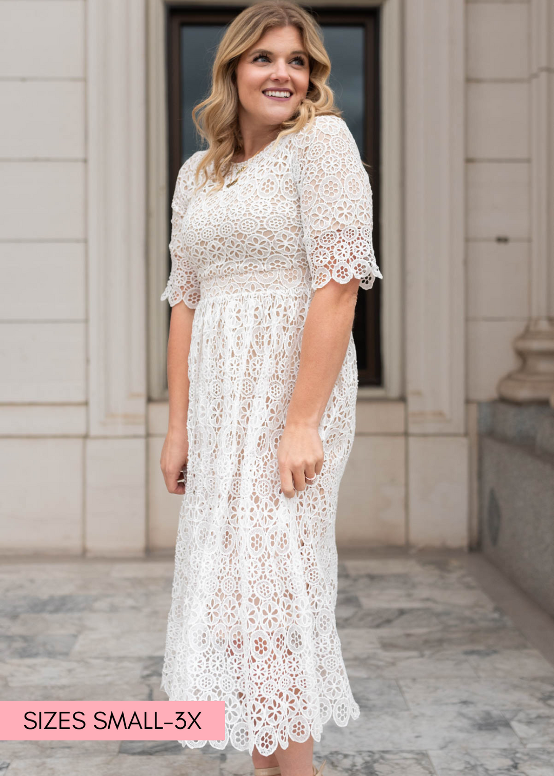 Ivory lace maxi dress plus size best sale