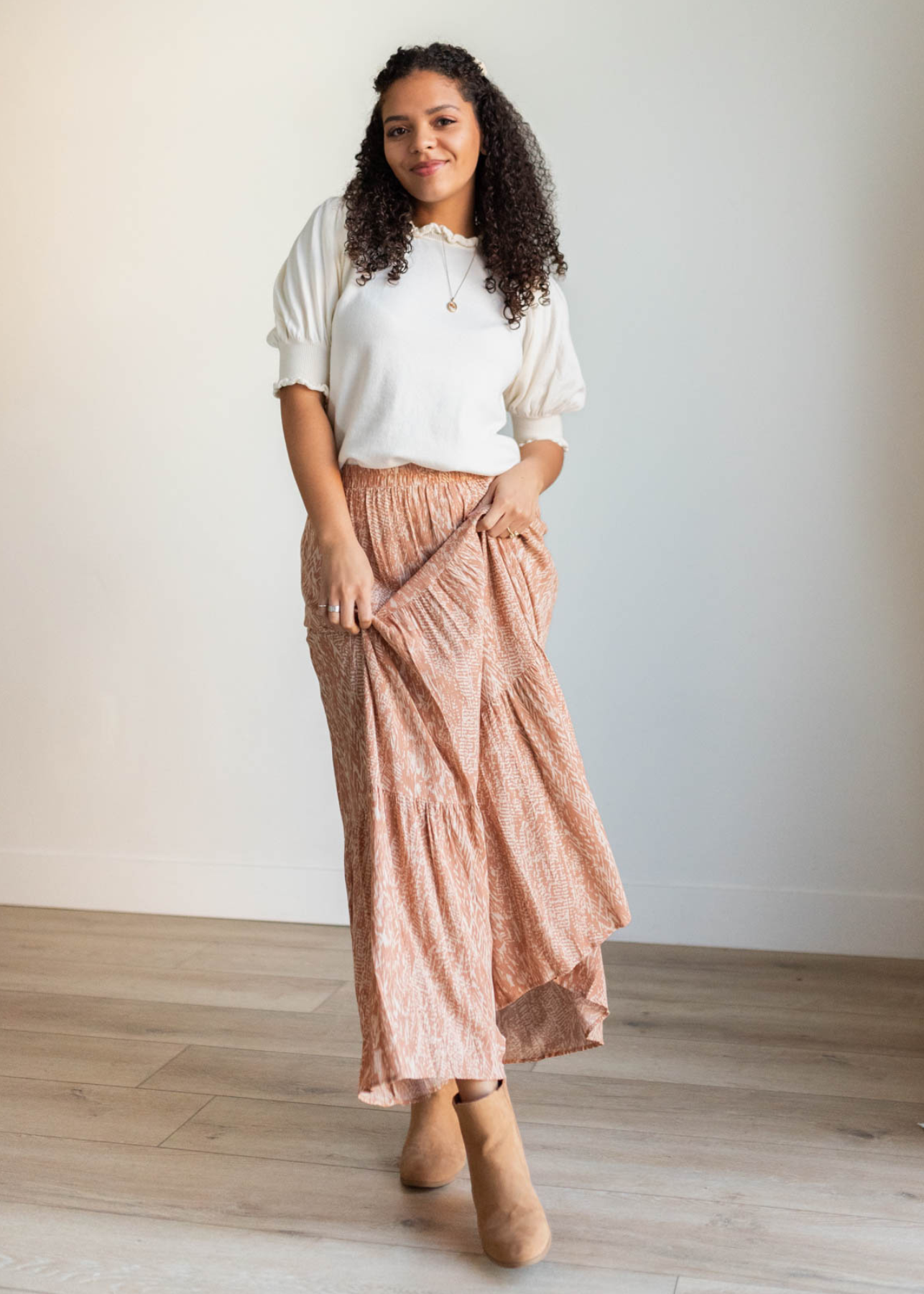 Angela Tan Pattern Skirt