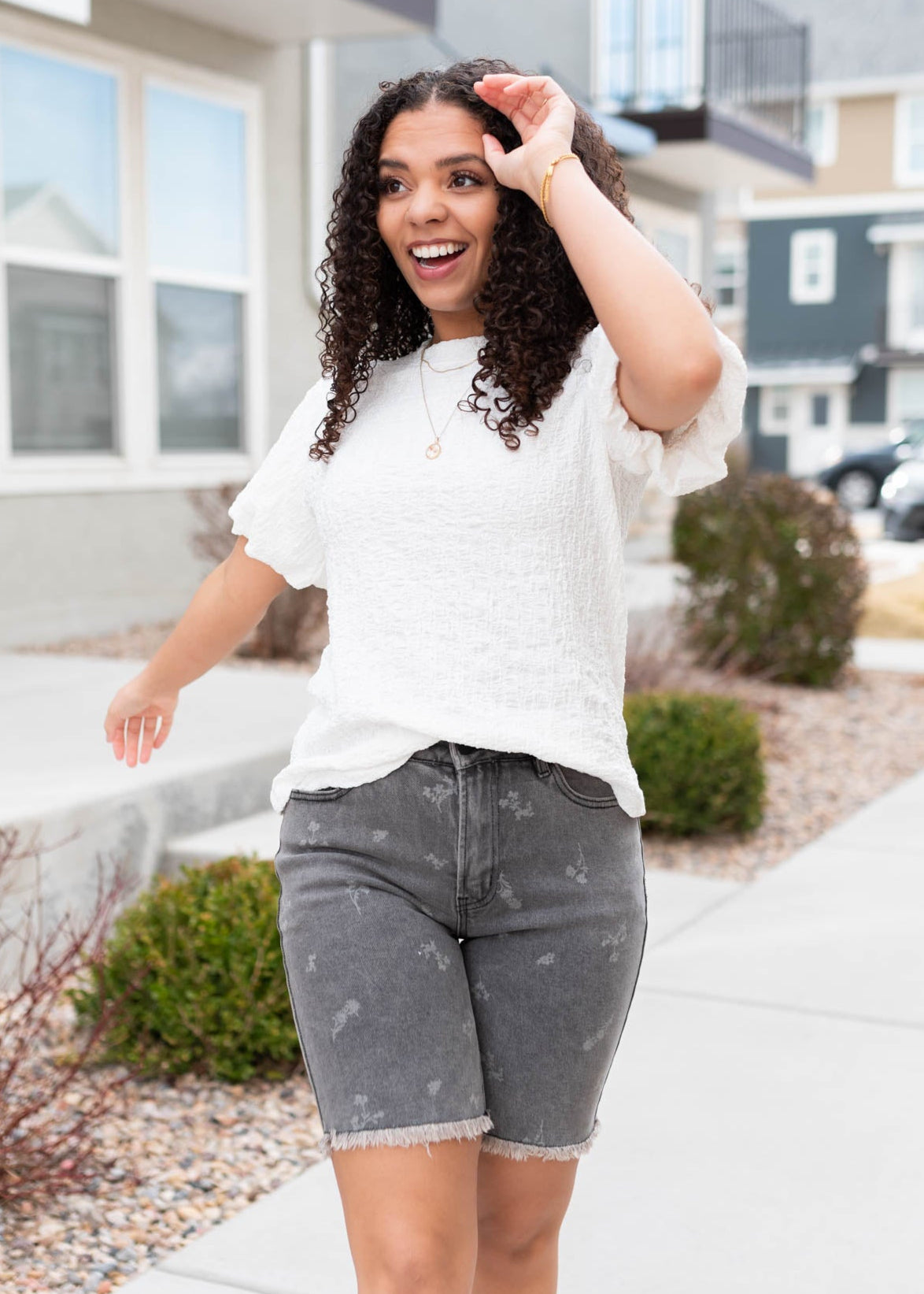 Annalie Ivory Textured Top