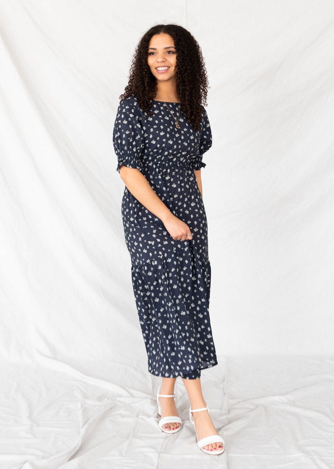 Ashlyn Navy Floral Dress