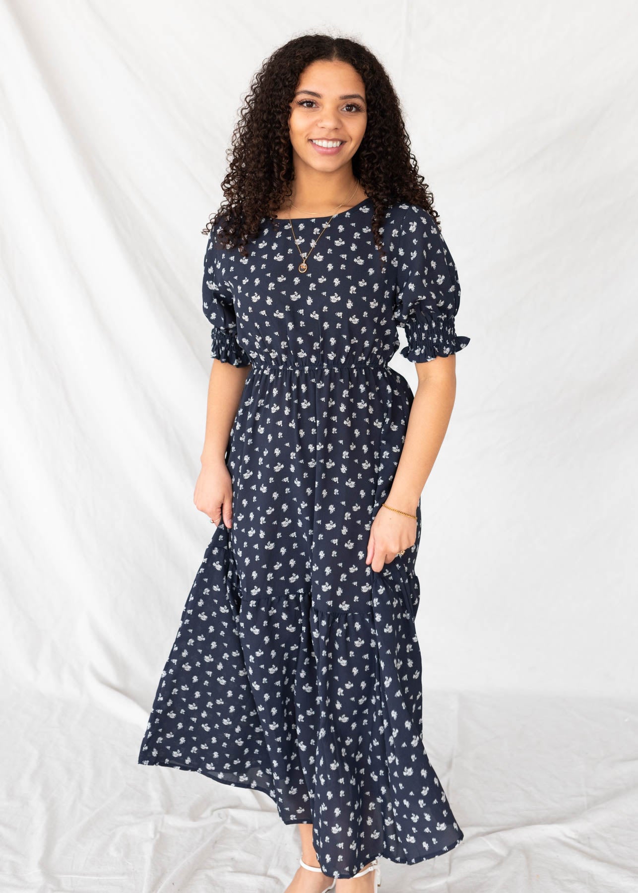 Ashlyn Navy Floral Dress