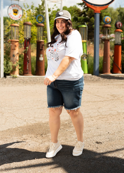 Plus size multi colored wildflower tee