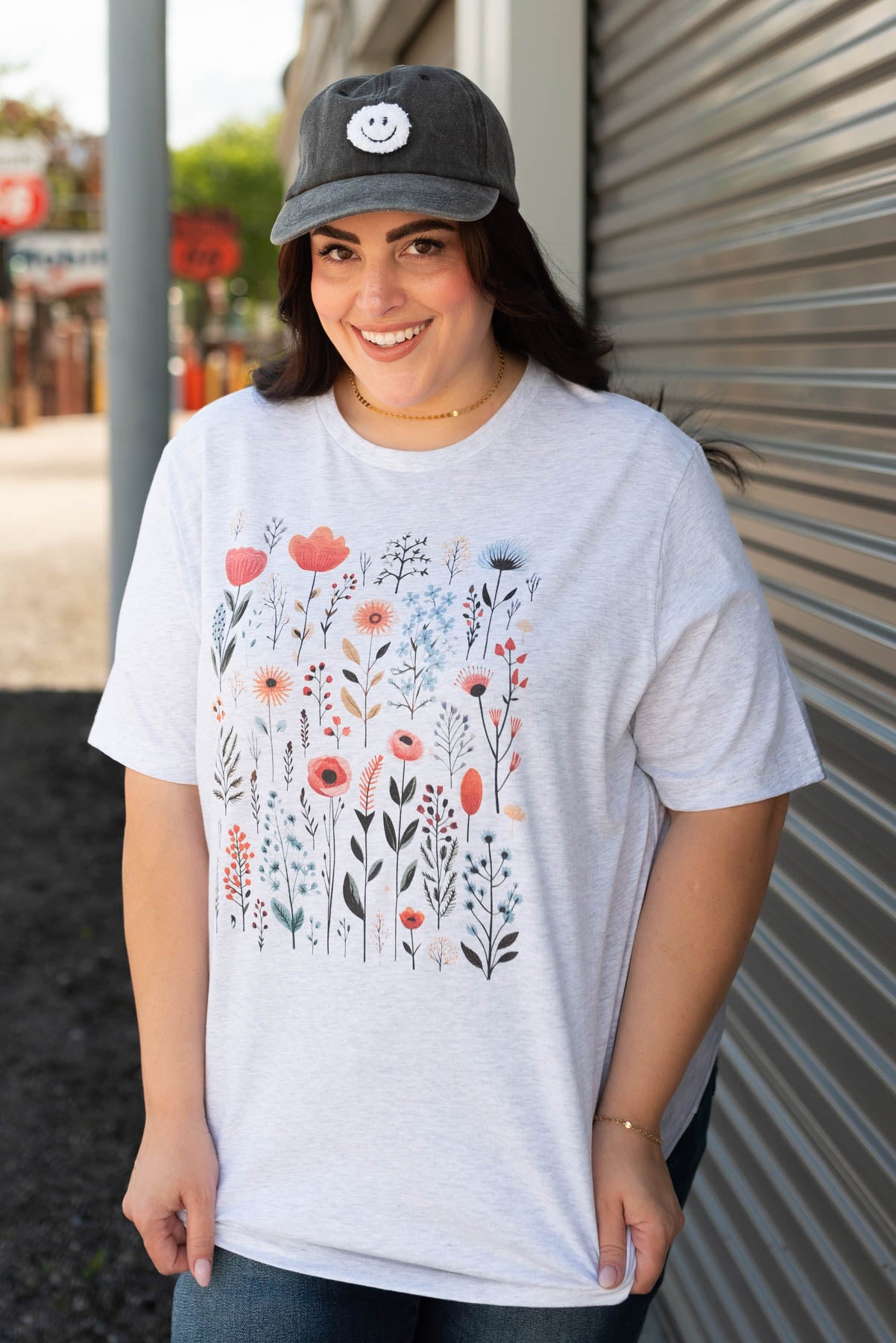 1X multi color wildflower tee