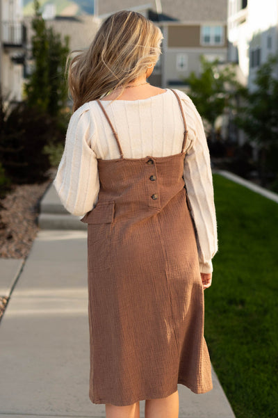 Back view of the brown dress