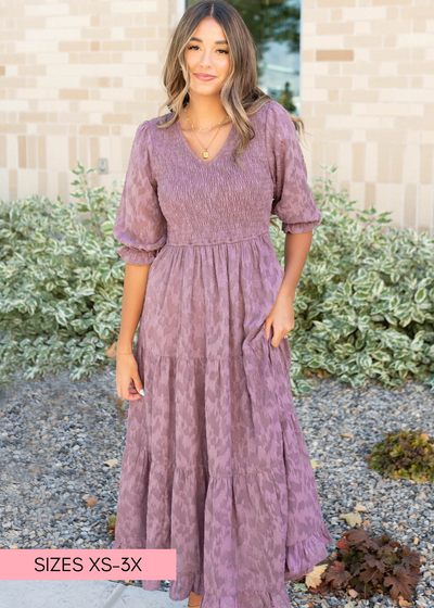 Dusty lilac floral dress