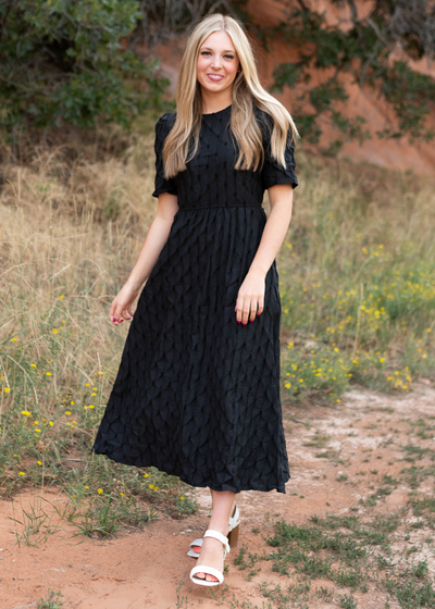 Black dress with short sleeves