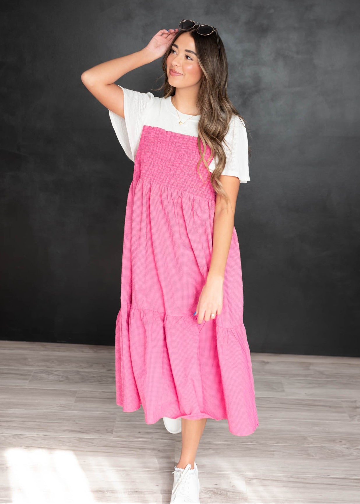 Becky Pink Tiered Dress