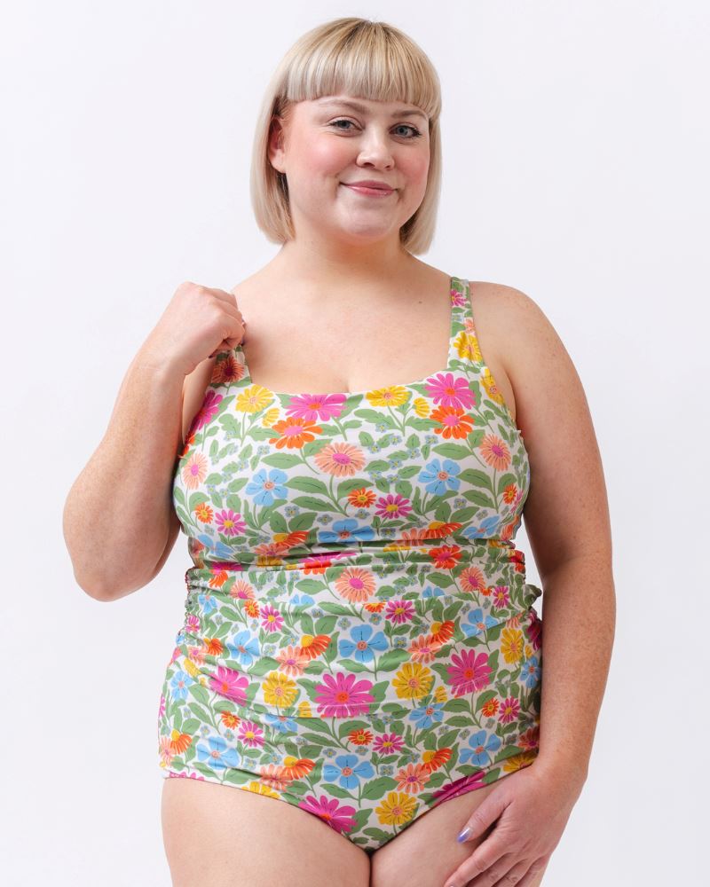 Breezy Floral Square Neck Tankini Top