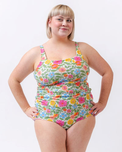 Breezy Floral Square Neck Tankini Top