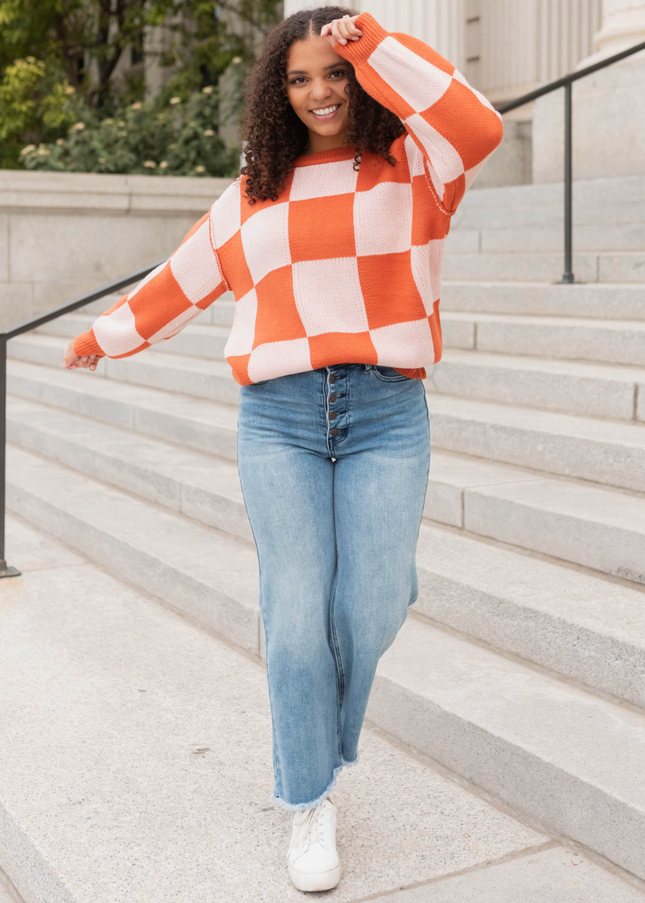 Rust checker sweater