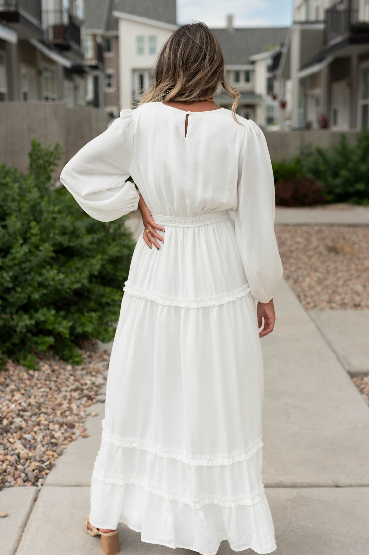 Back view of Chelsea White Dress