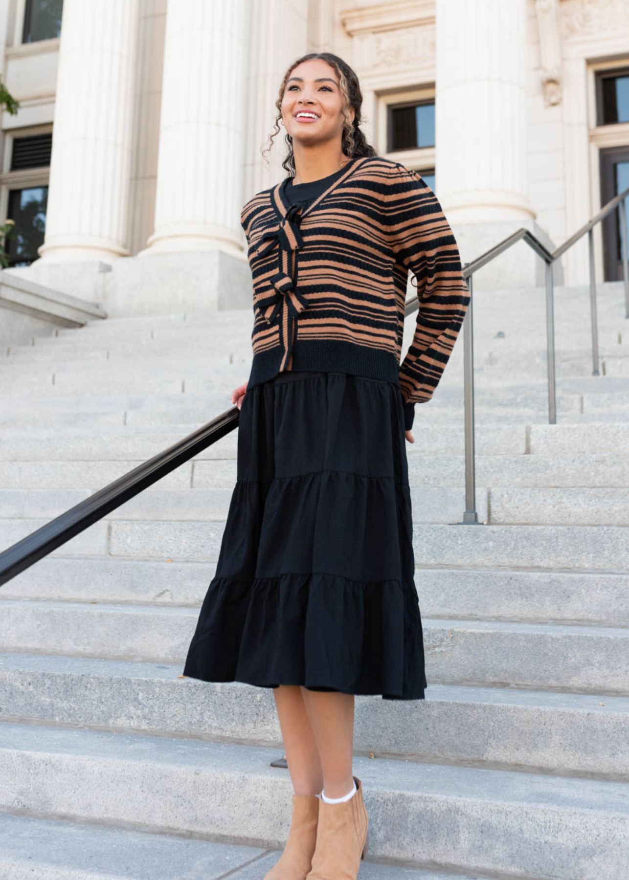 Black bow cardigan