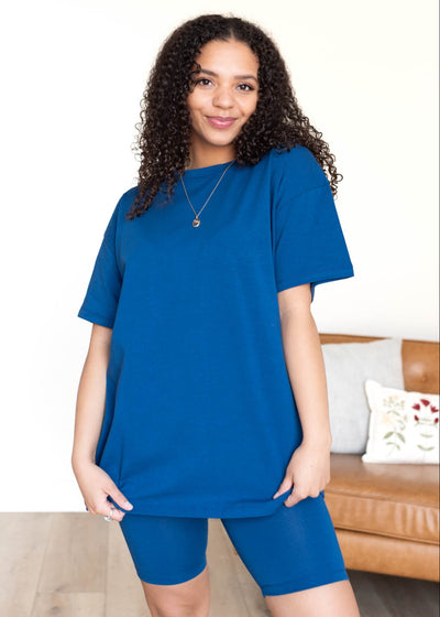 Short sleeve light navy set