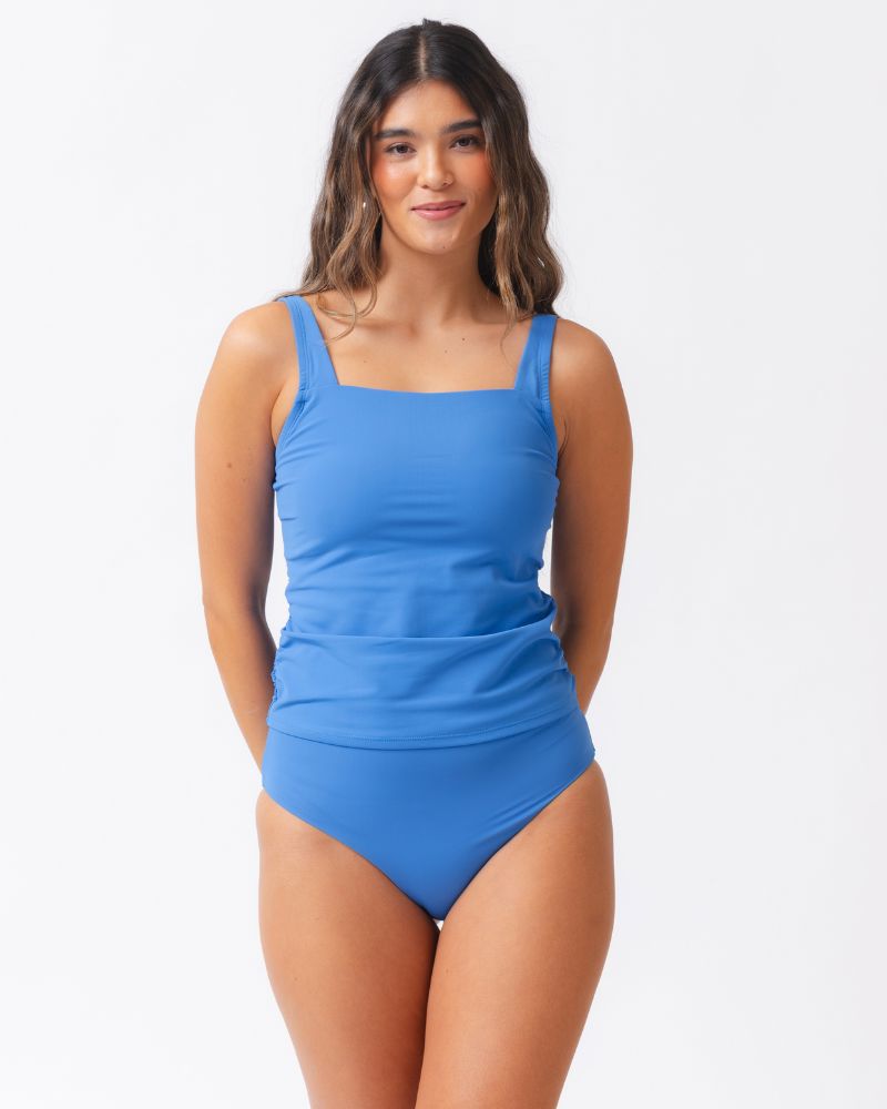 Coastline Blue Square Neck Tankini Top