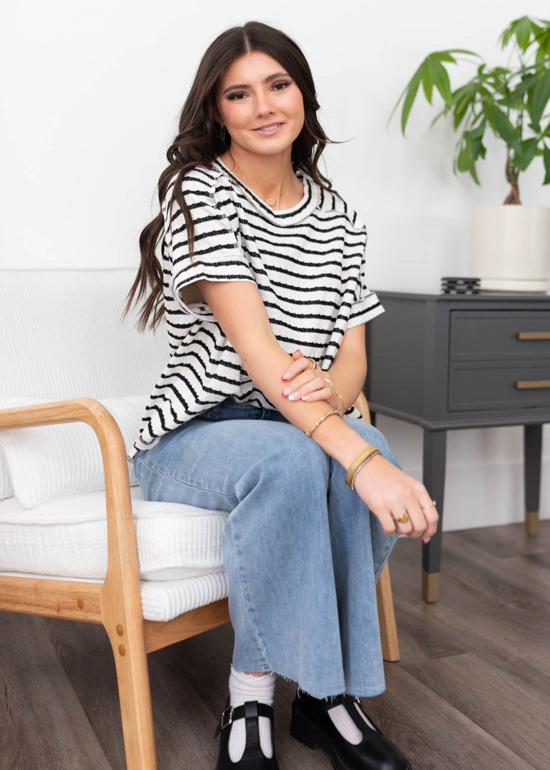 Black stripe top