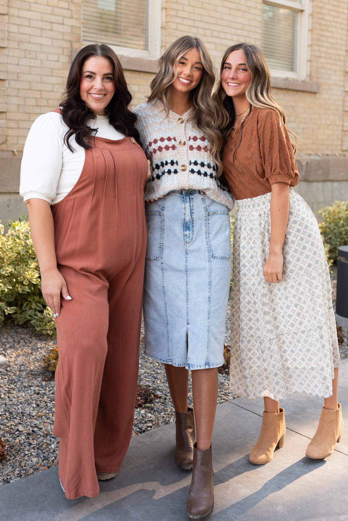 Kim Rust Wide Leg Overalls