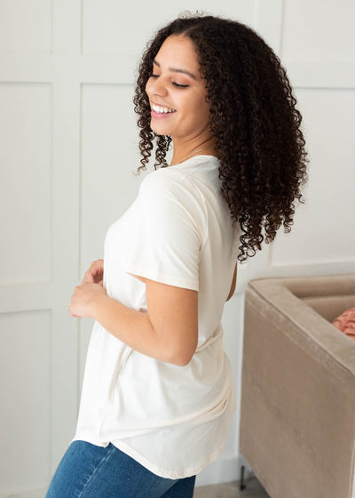 The Classic Cream V-Neck Top