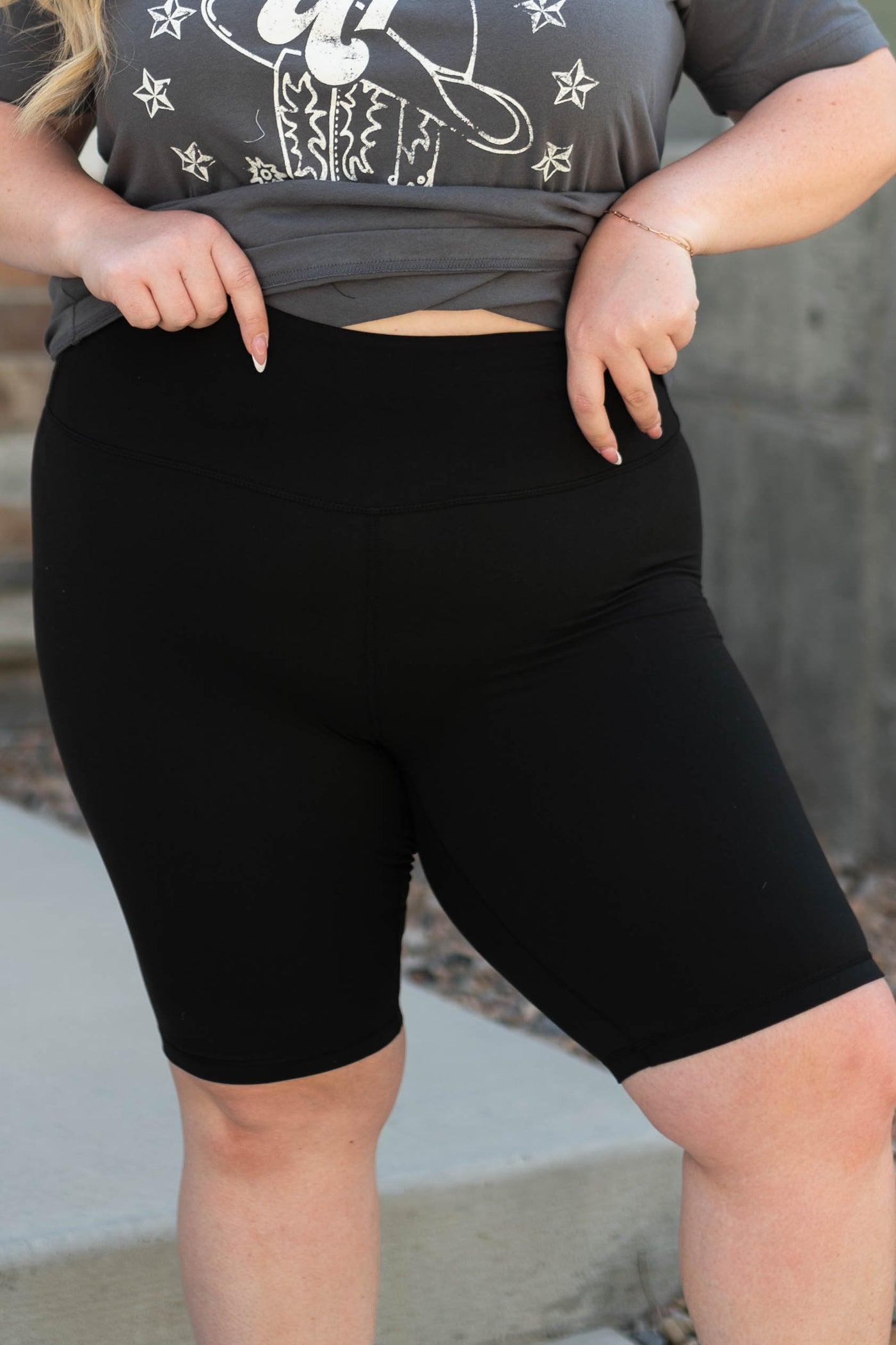 Plus size biker shorts