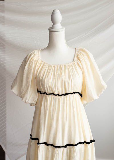 Annika Cream Ruffle Tiered Dress