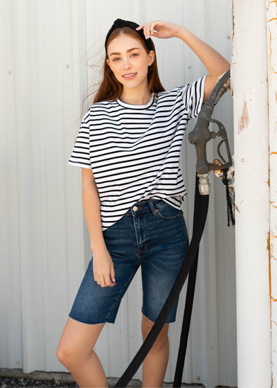 Black stripe top