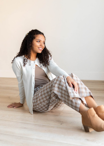 Ivory button down cardigan