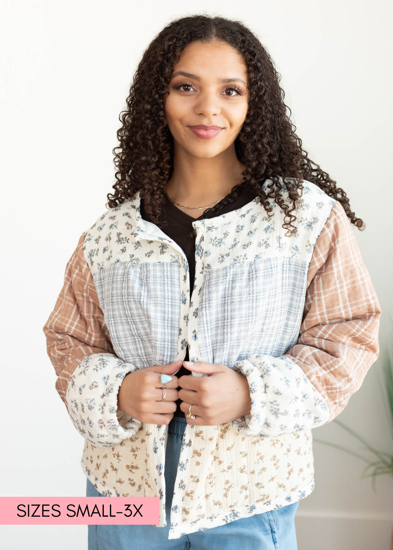 Ivory pattern block jacket