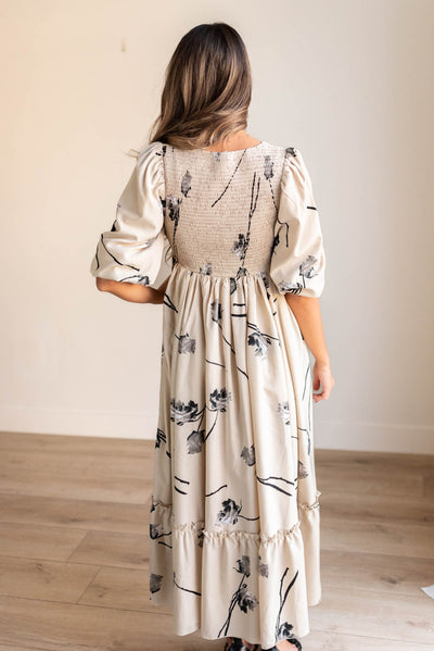 Destiny Beige Floral Dress