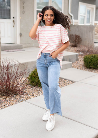 Edaline Pink Stripe Top