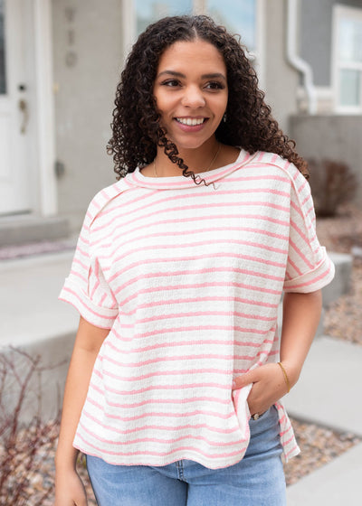 PInk stripe top