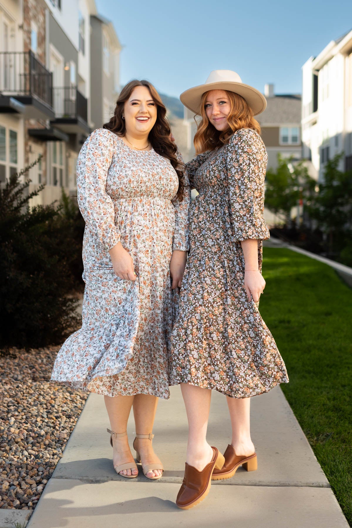 Eirian Taupe Floral Dress