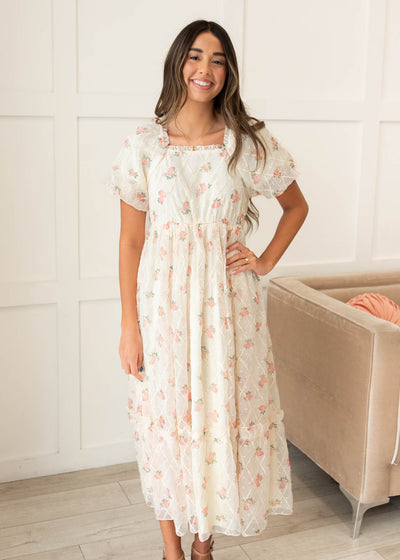 Emmaline Cream Rose Dress