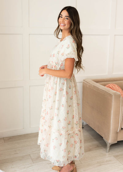 Emmaline Cream Rose Dress